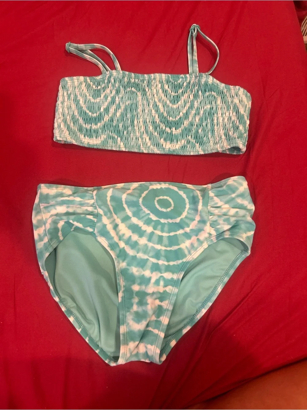 Justice Turquoise Tie-Dye Two-Piece Girls' Swim Set